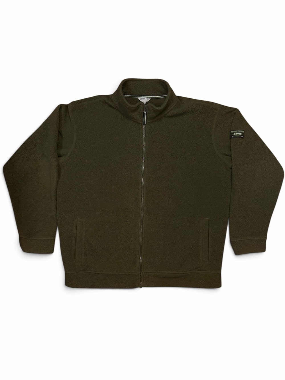 Orvis Dark Olive Full-Zip Men's Fleece Sweater Jacket
